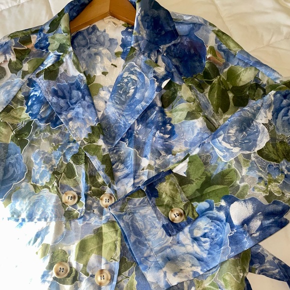 Floral Trench Coat, Anthropologie - If By Sea, Size Large - Picture 6 of 15